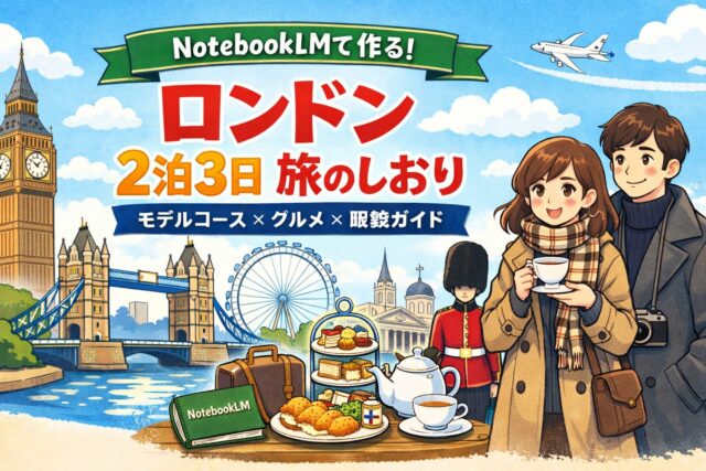 ChatGPTとNotebookLMでロンドン旅行計画と旅のしおりを作るアイキャッチ画像